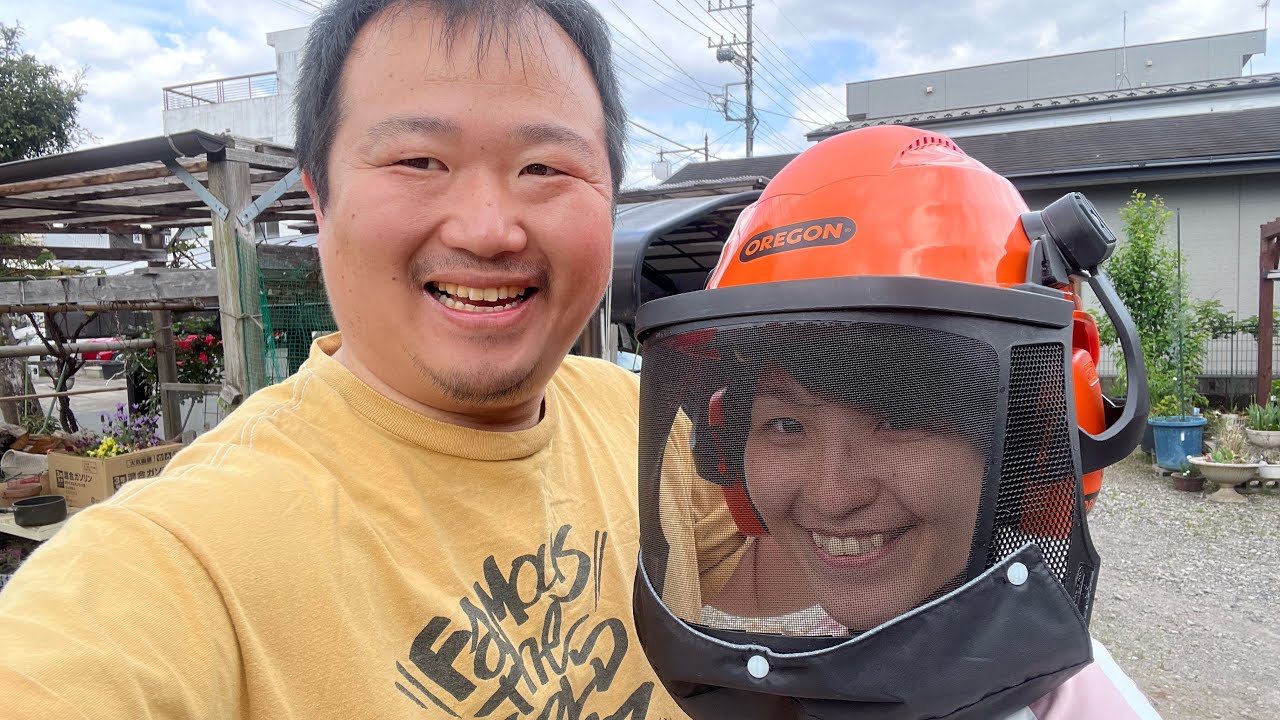 イヤーマフ&フェイスガード付きヘルメット　を家内が初　開封動画　2023年4月29日