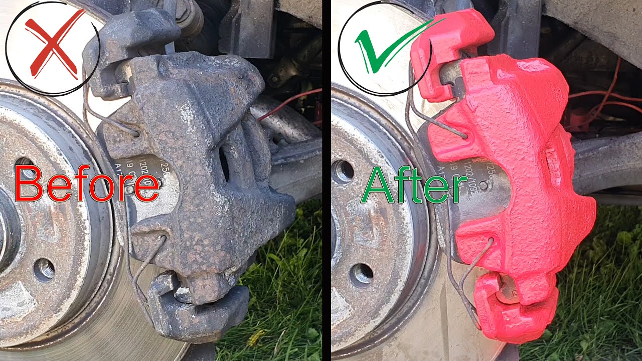 Audi A4 B8 painting calipers very easy