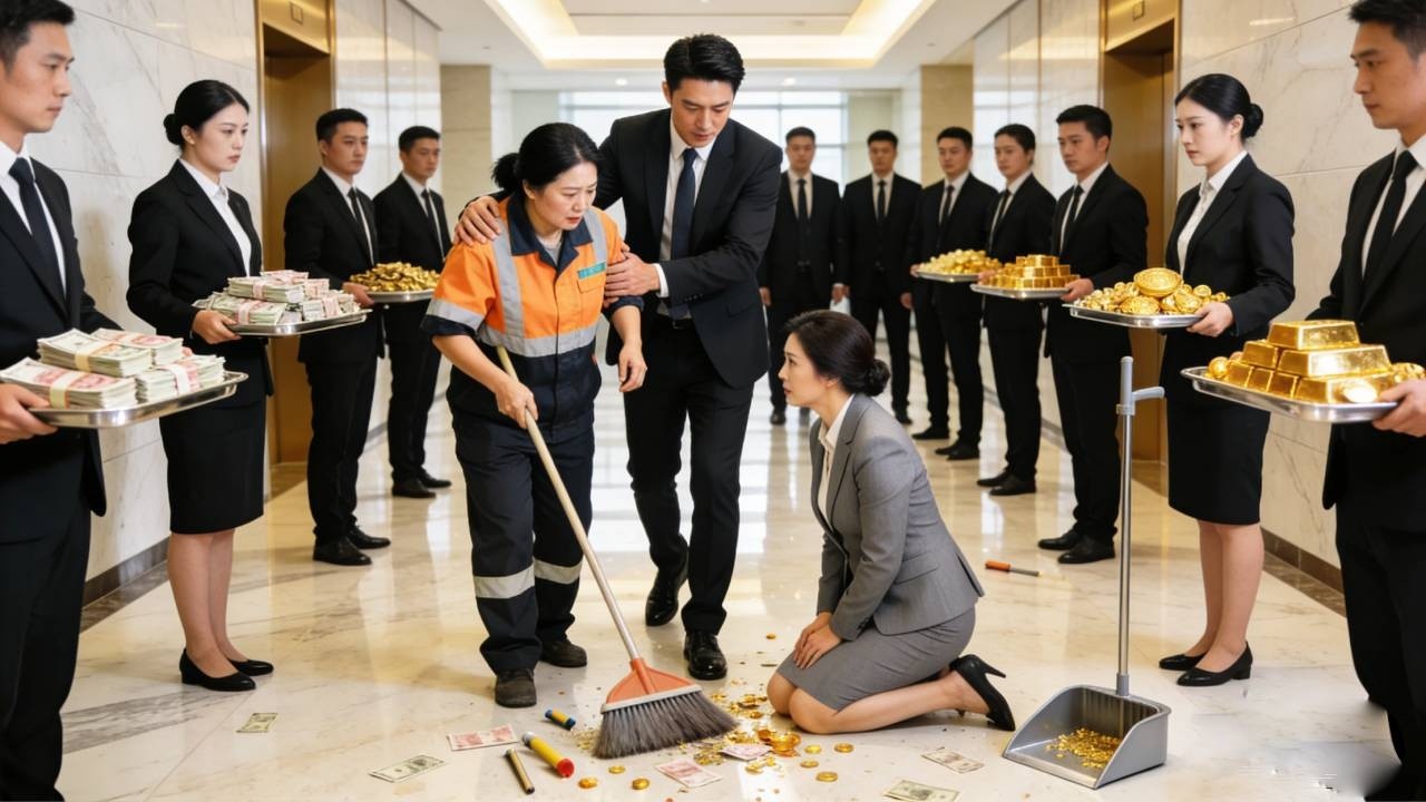 45歲清潔工到新公司上班，被經理羞辱，讓她跪地擦鞋，下一秒董事長到來喊了清潔工一聲夫人，所有人跪地求原諒