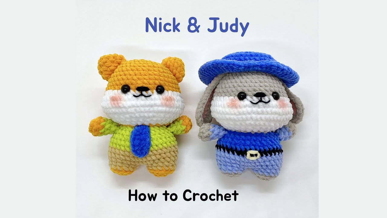 Crochet Nick & Judy Inspired Crochet 🦊🐰 | Easy Beginner Amigurumi Tutorial