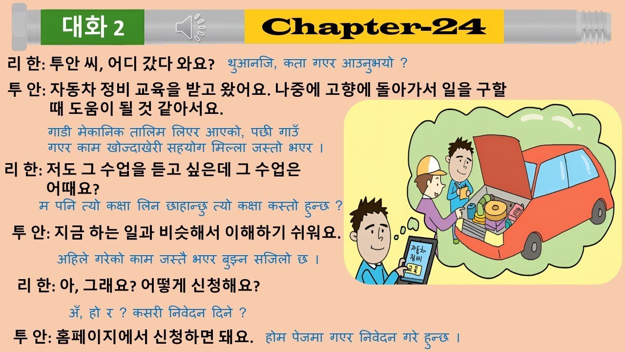 EPS-TOPIK Chapter 24 Korean & Nepali Listening Book.