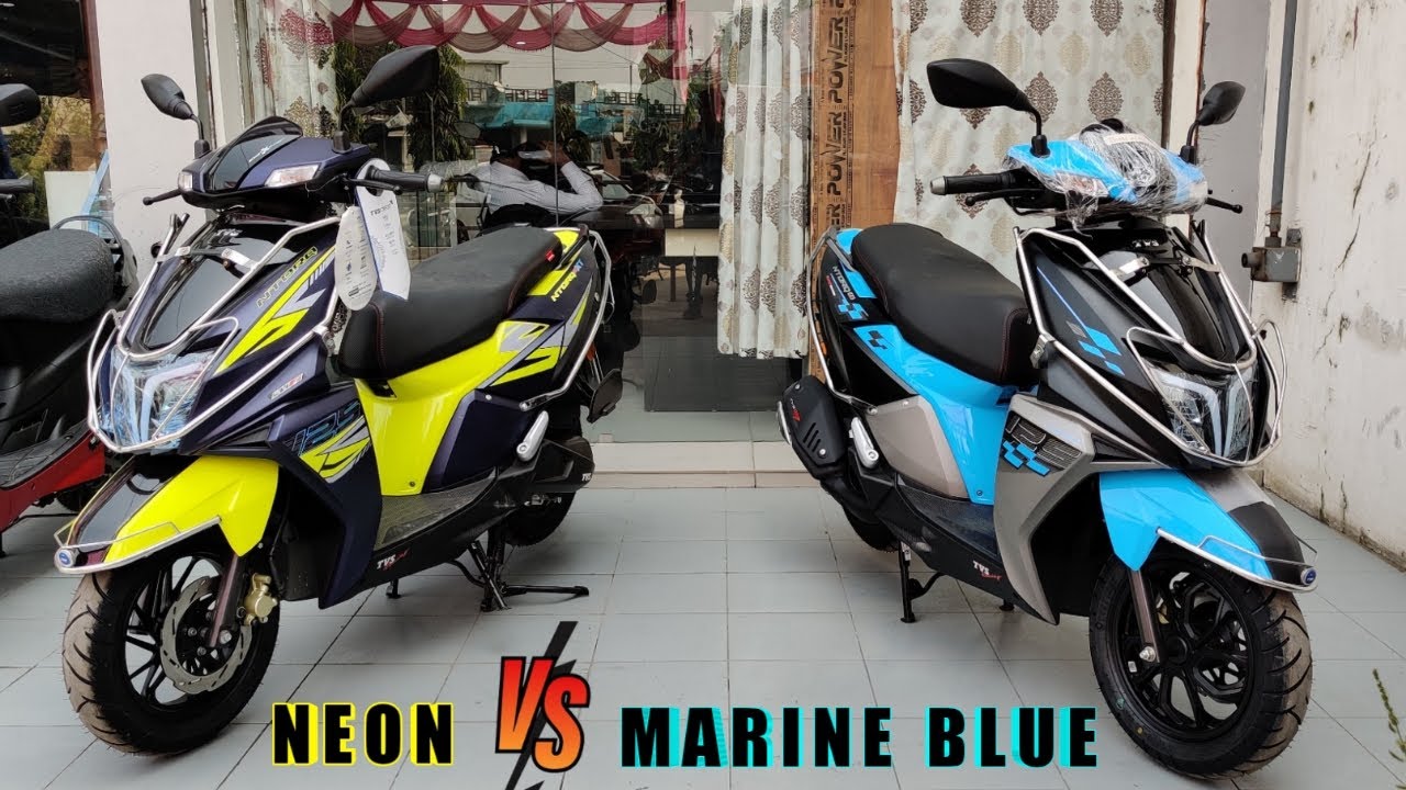 2022 New TVS Ntorq XT and New Ntorq Marine Blue Race Edition Comparison|Ntorq125 Marine Blue VS Neon