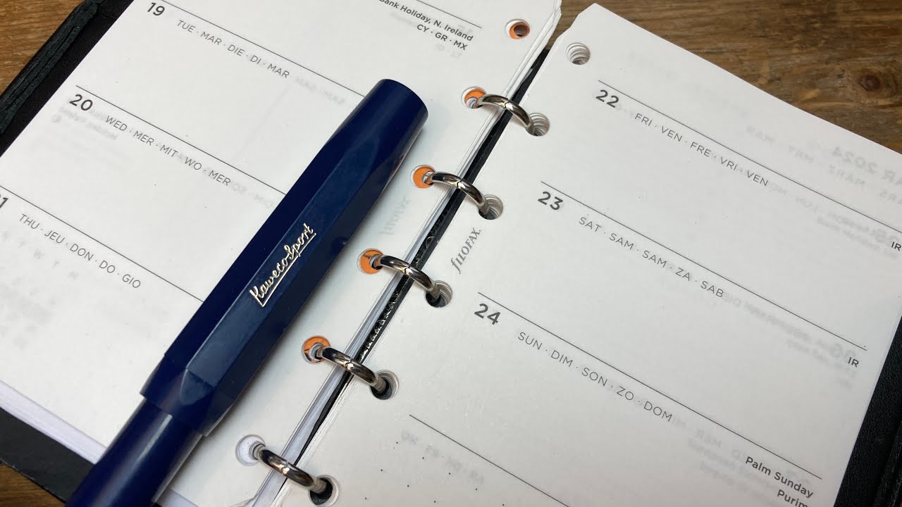 🟢 Filofax pocket diary inserts - Week on 2 Pages.