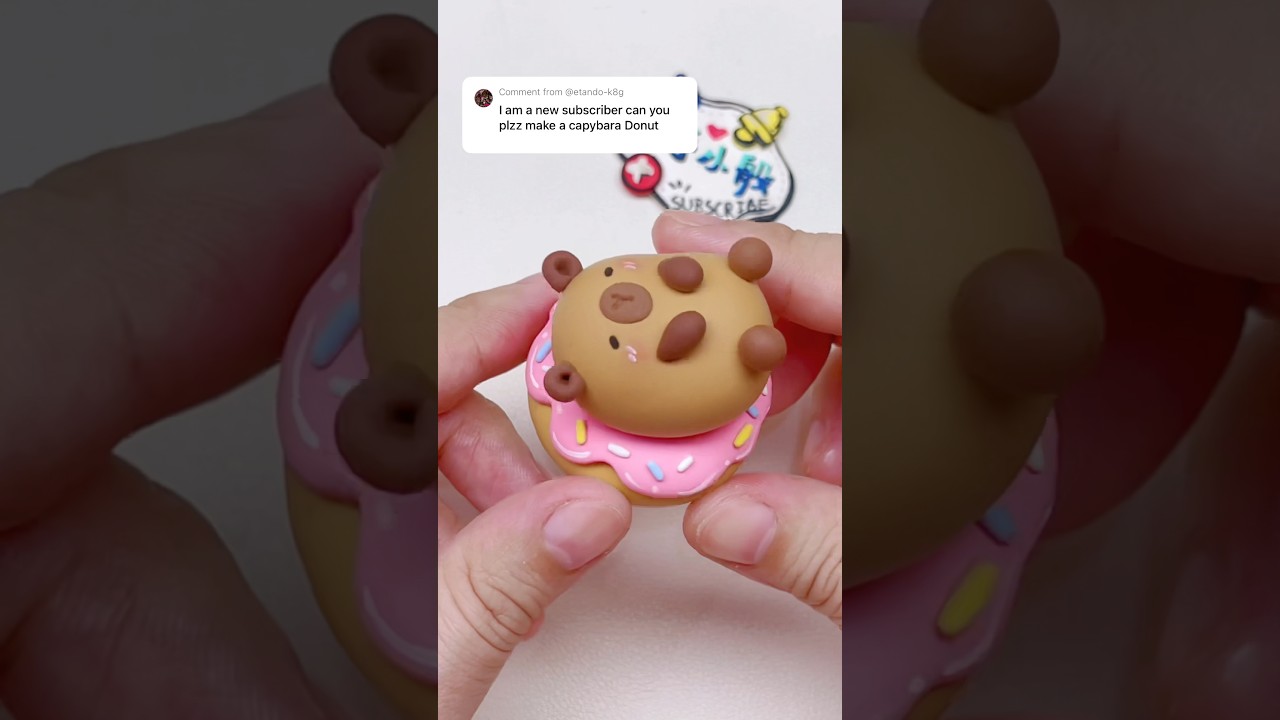 Capybara Donut 🍩 #clay #clayart #capybara #donuts #shorts