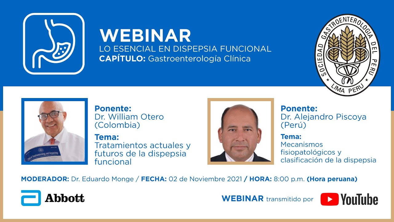 Webinar : Lo esencial en dispepsia funcional  / Capítulo: Gast. clínica