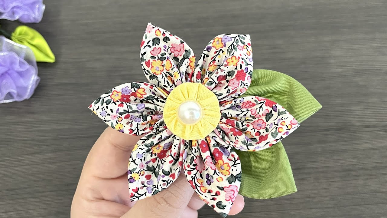 DIY Fabric Flower / How to Make FABRIC FLOWER / For Beginners / DIY Scraps Fabric /Handmade