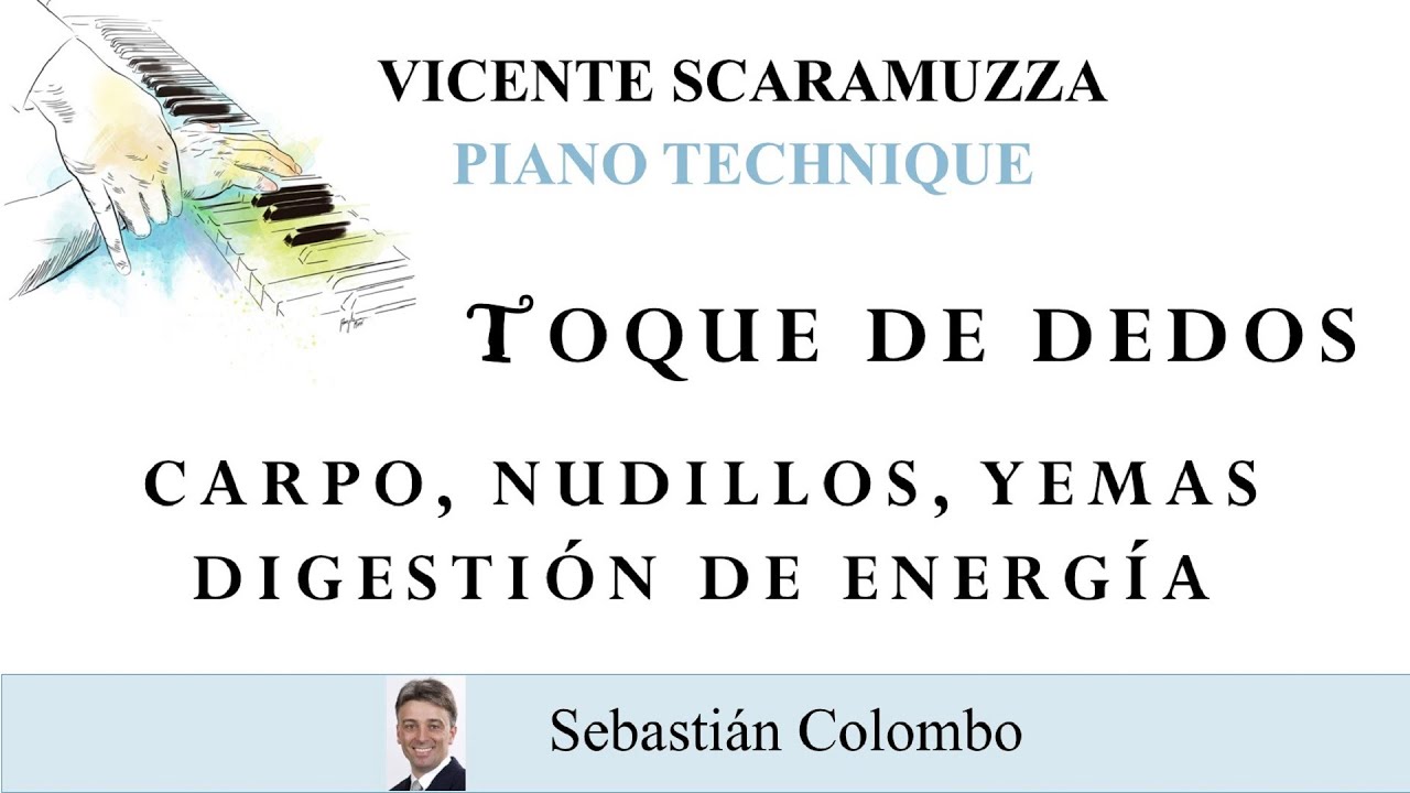 Vicente Scaramuzza Piano Technique / Toque de dedos: Carpo, nudillos, yemas / Digestión energía