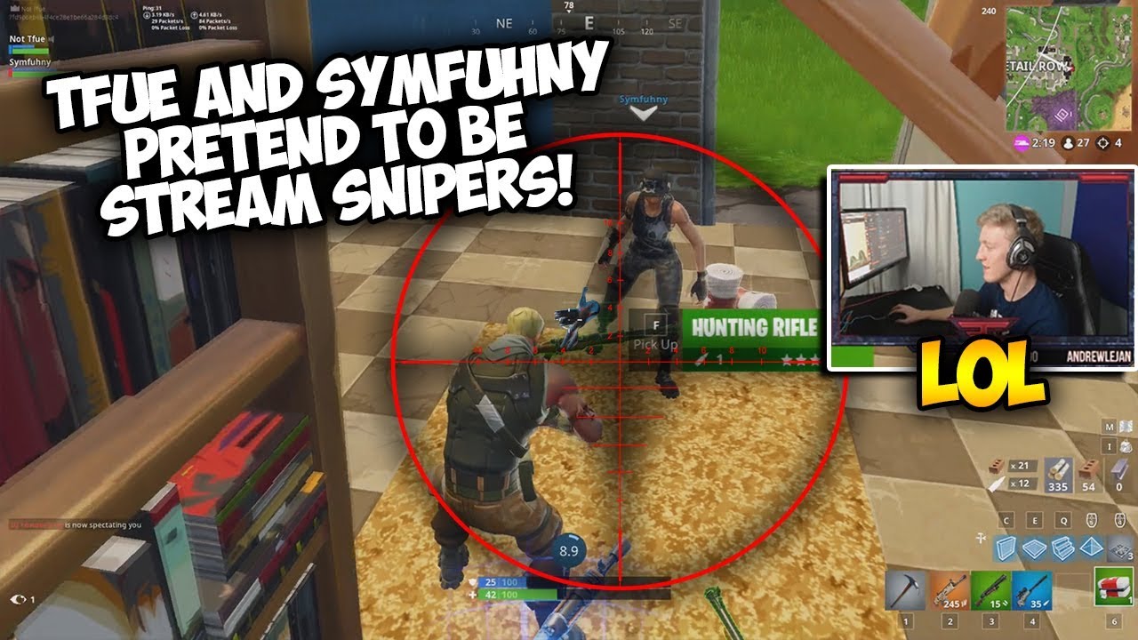 Tfue and Symfuhny Pretend To Be STREAM SNIPERS After Getting Attacked By Them! (Fortnite Moments)