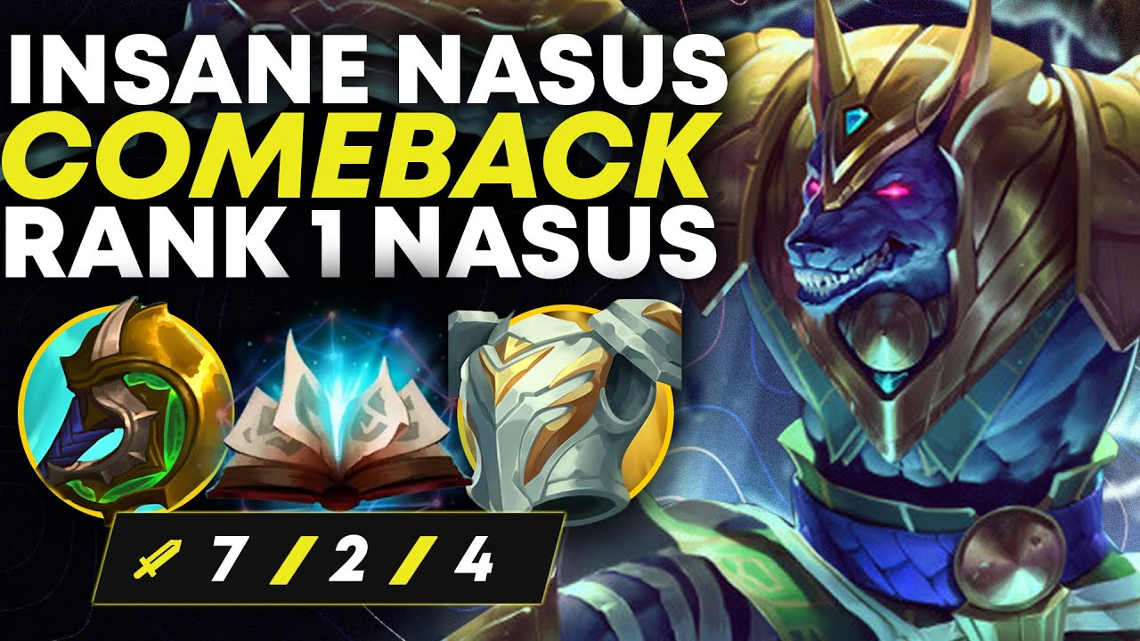 Insane Comeback vs Fiora from 0/2 to 7/2! Rank 1 Nasus | Carnarius | League of Legends