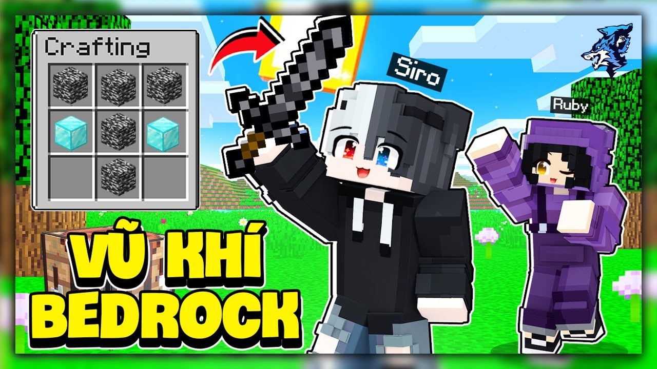 Minecraft nhưng Siro Và Noob Ruby Sở Hữu Vũ Khí Làm Từ Bedrock