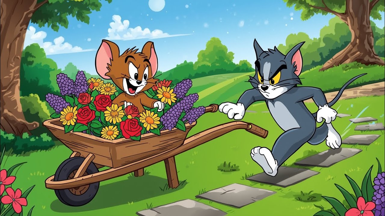 Tom & Jerry Funny Garden Adventure 🌸😂 | Kids Cartoon Poem | Fun Animation Story