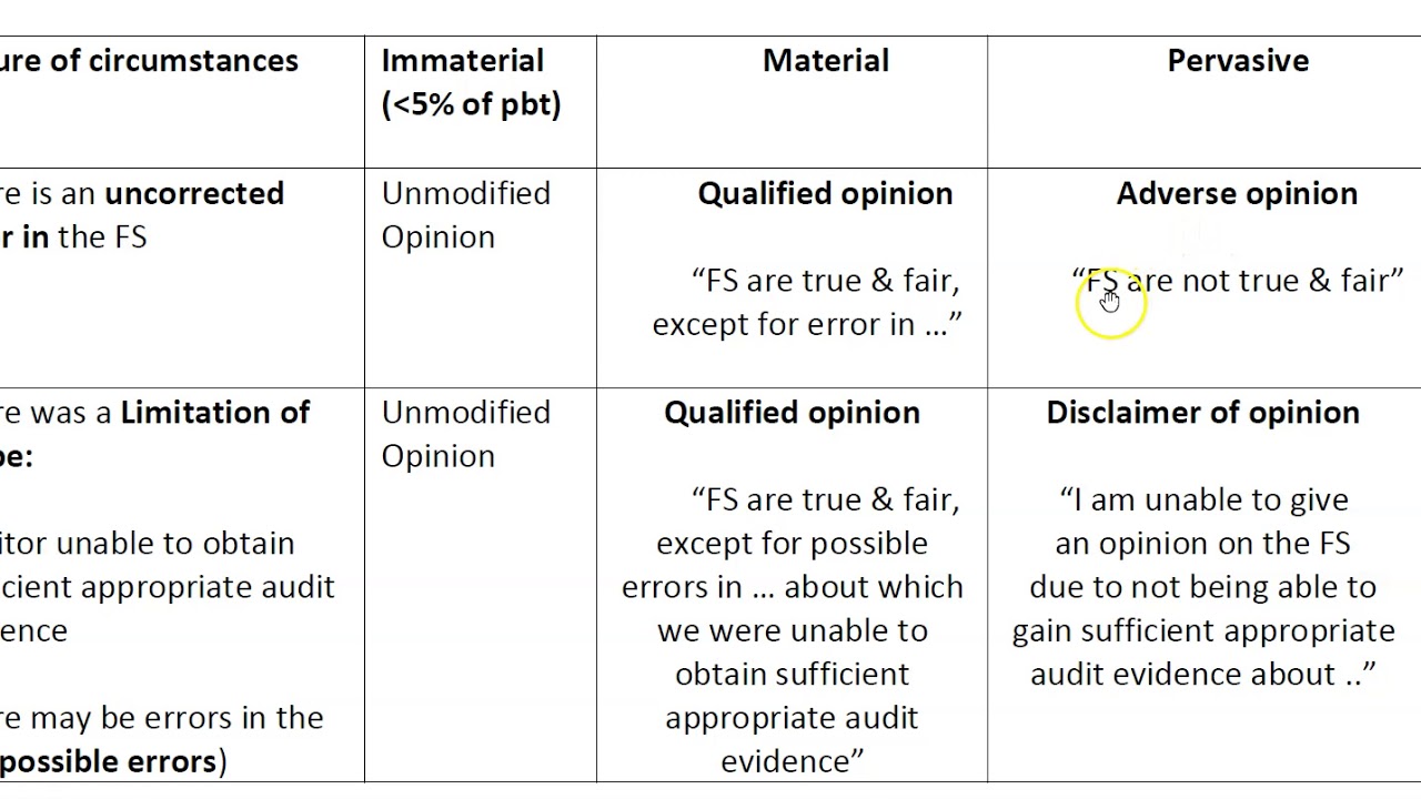 Introduction to Modified Audit Reports