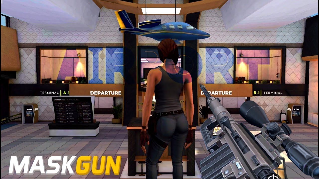 MASKGUN EPIC GAMEPLAY 5☠️ - MAPS AIRPORT😈 || SKIN FEMALE GOD SNIPER😱🔥