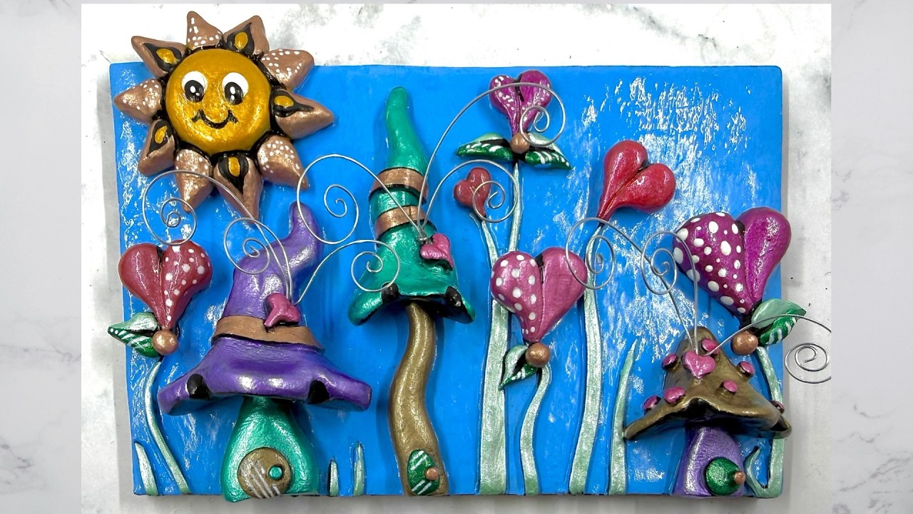 POLYMER CLAY PROJECT TUTORIAL: HEART & MUSHROOM FAIRY TOWN