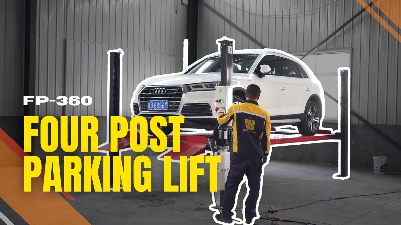 Solidparking FP-360 four post car parking lift system test demonstration