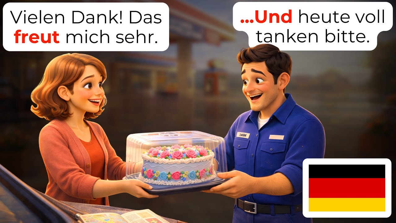 🇩🇪 15 Daily German Conversations at the Gas Station | Learn German (A1-A2) ⛽