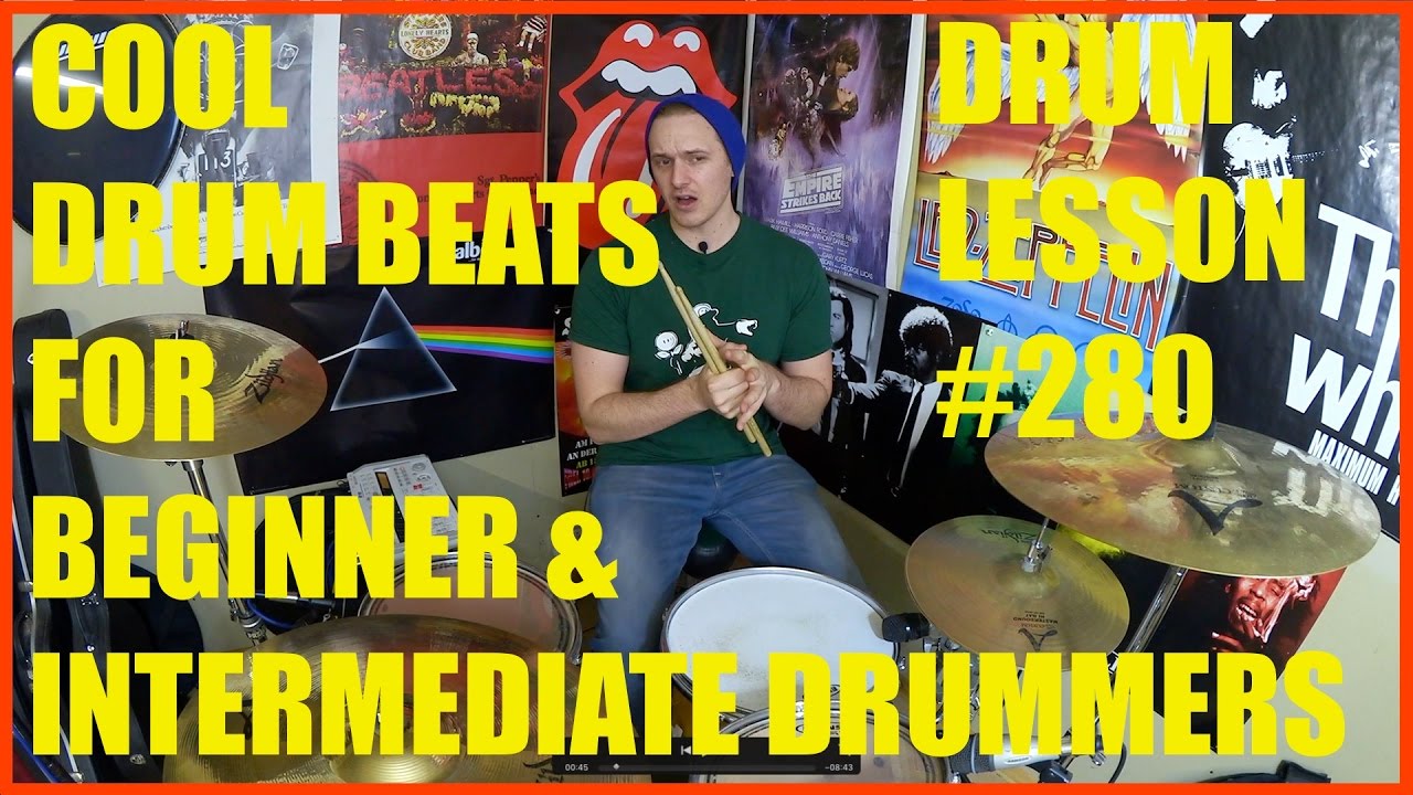 Fun, Cool Beginner To Intermediate Drum Beats - Drum Lesson: #280