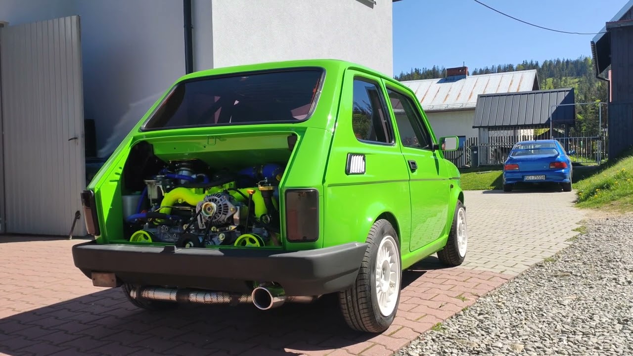 Turbo Żaba 126 Maluch z silnikiem Subaru 2.2T 😎 First start Pierwsze oficjalne odpalanie 🙂