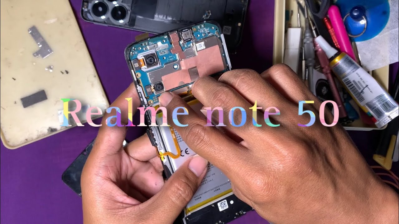 Cara ganti lcd realme note 50