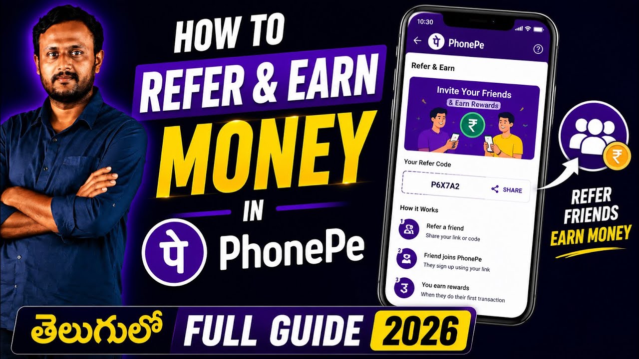 How to Refer & Earn Money in PhonePe Telugu 2026 | Full Process