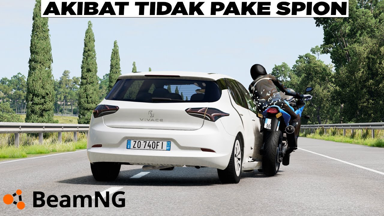 Pindah Jalur Harus Pake Spion!! Freestyle Motor, Random NPC 😠😤  BeamNG Drive Gameplay Indonesia