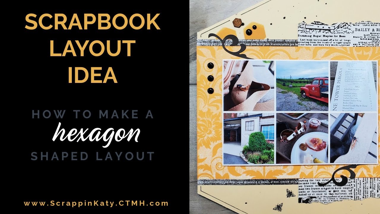 Scrapbook Layout Idea | Shaped Layout Base | Sweet as Honey