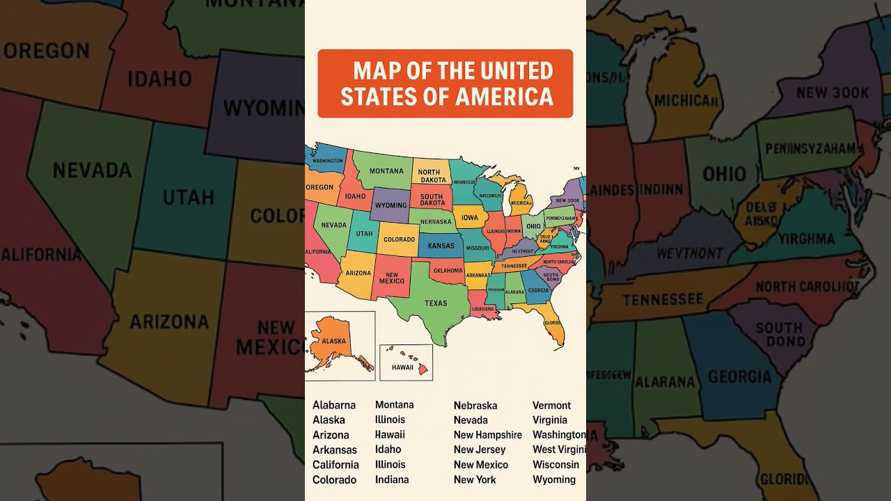 📍 #Map of the United States of America #🇺🇸 | All 50 States Explained 🗺️✨
