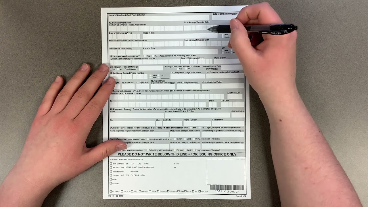 How to Fill Out the DS-11: Application for a U.S. Passport