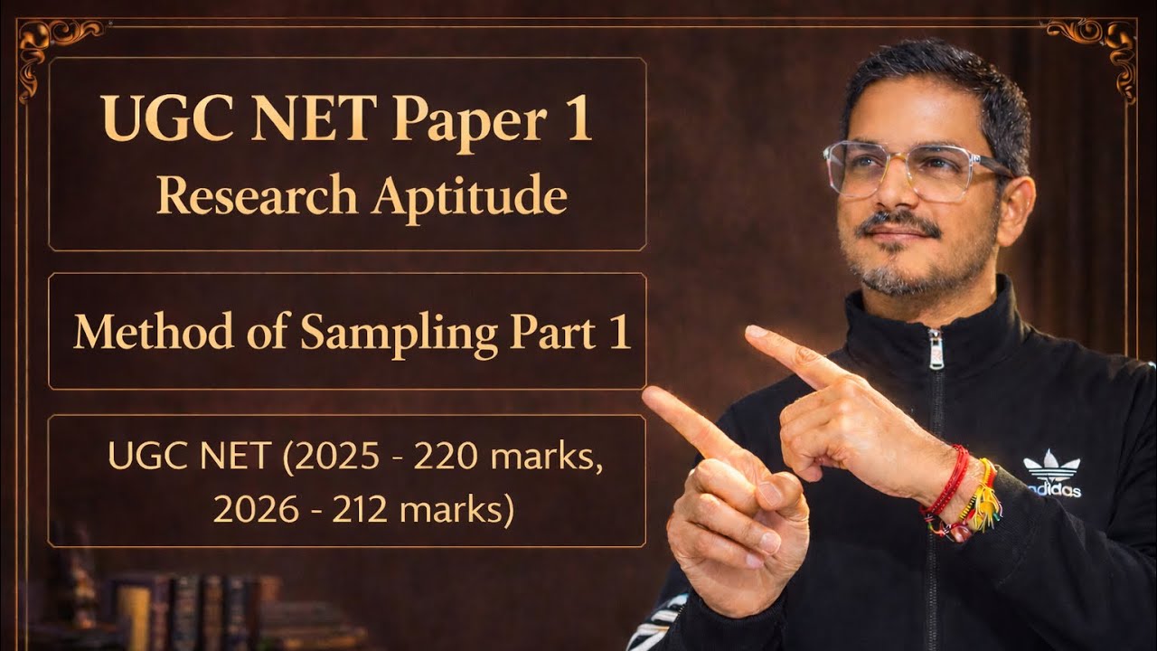 UGC NET Paper 1 l Methods of Sampling Part 1 l Day 16 l 150 days/ 150 topics 📚📖