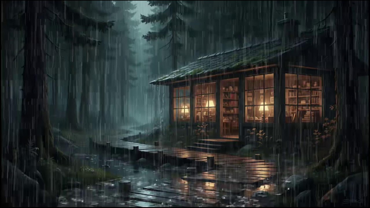 Cozy Forest Cabin in Rain 🌧 | Calm Rain Ambience for Deep Sleep, Relaxation, and Rain Therapy