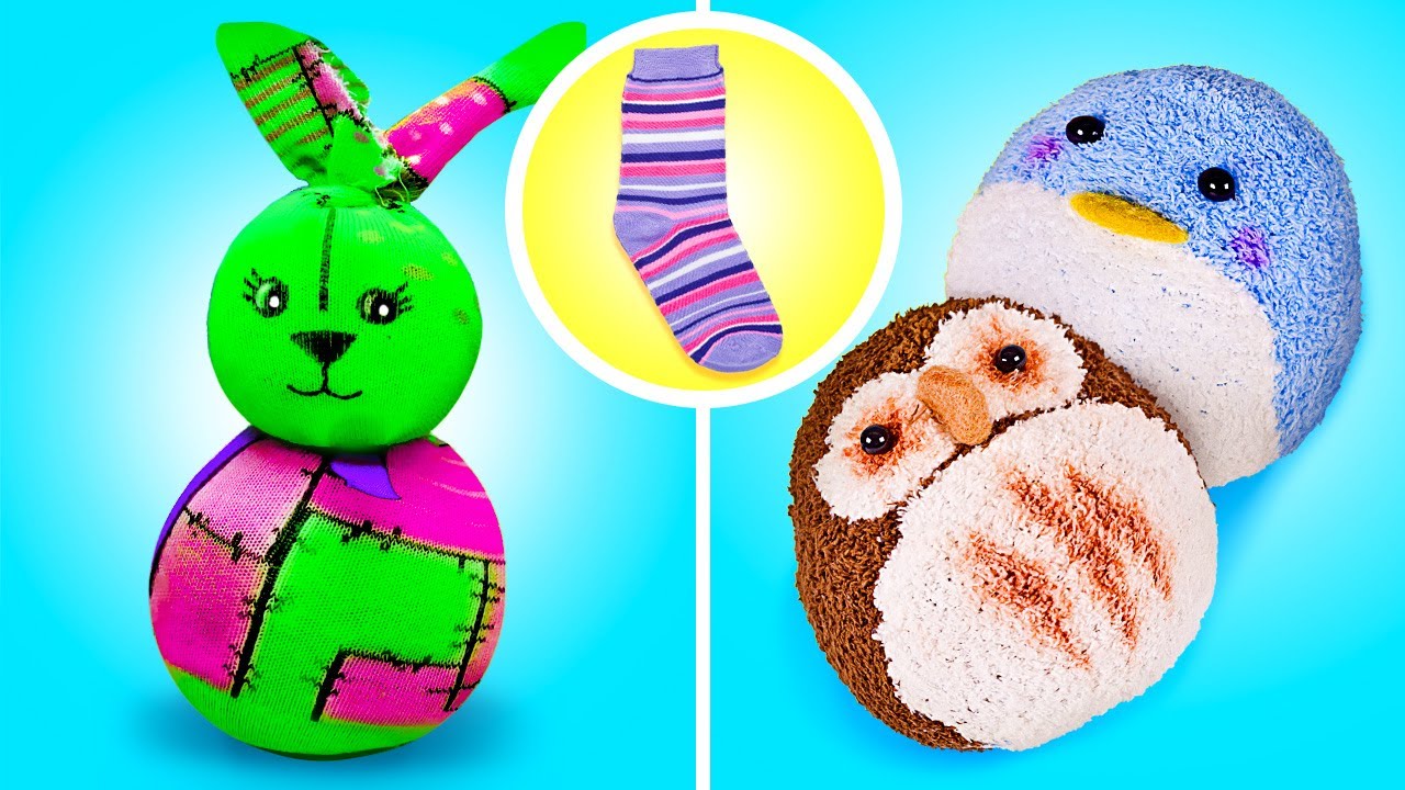 FUNNY PLUSH TOY MADE OUT OF SOCKS || Sock Bunny And Reversible Plushy