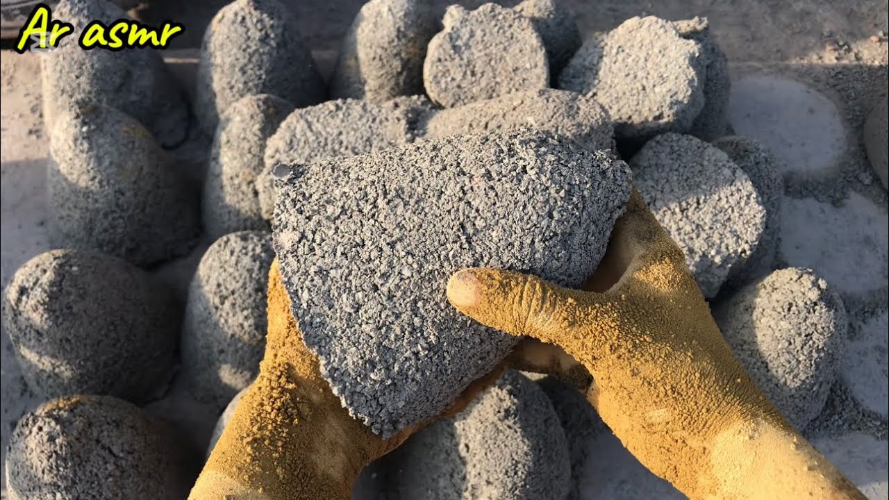 Grey concrete dry floor crumbling lovers must full satisfying crumbling video 🔥bombastic