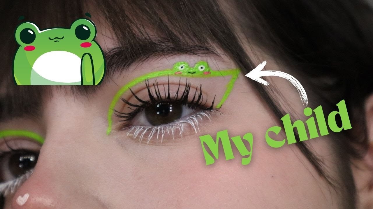 Let's draw a FROG in our eyes | Fun little makeup tutorial (?)