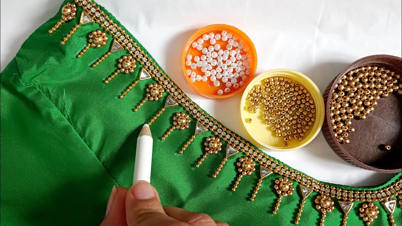 Beautiful Aariwork Blouse ready in 30 min|easy and simple Aariwork Blouse Design|embroidery design