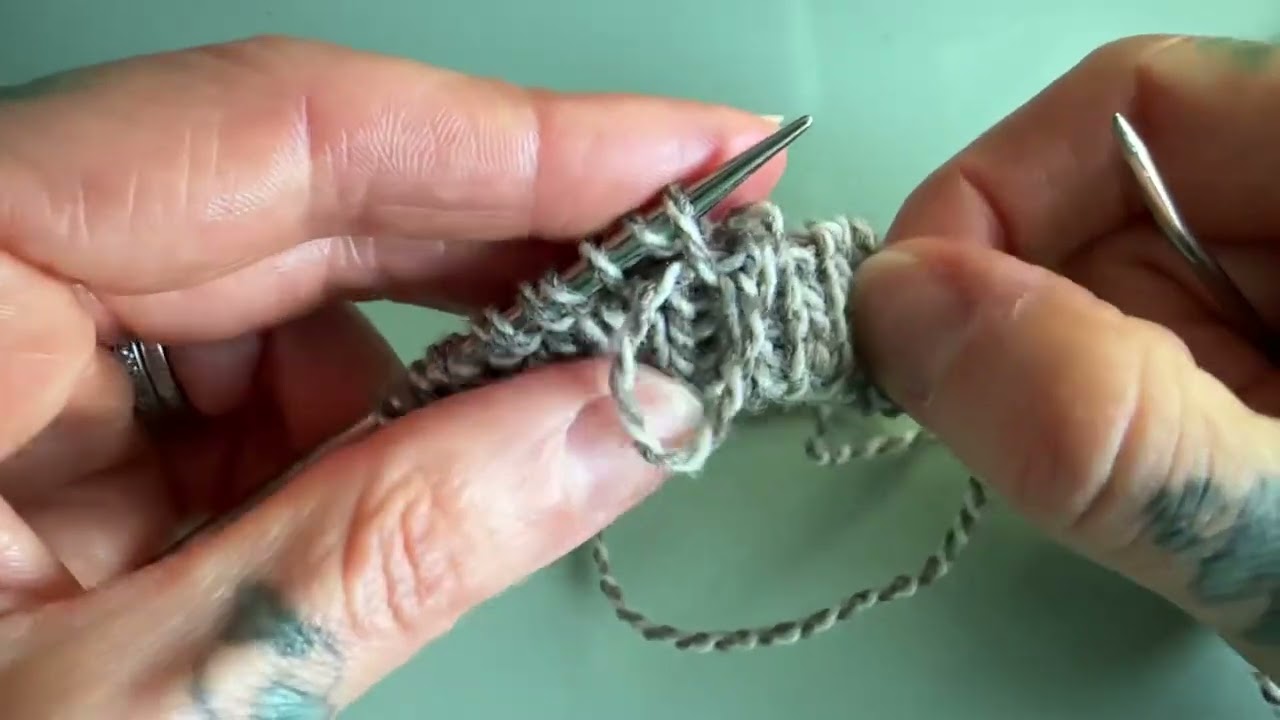 Kitchener Stitch on One Needle, Beginning with a Purl Stitch