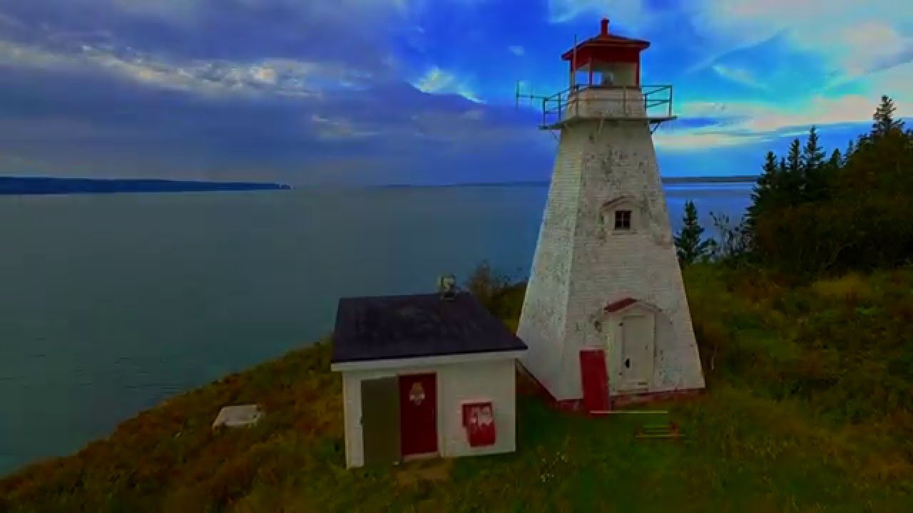 Parrsboro & Cape Sharp Lighthouses, Nova Scotia, Canada via DJI drone (#LighthouseProject)