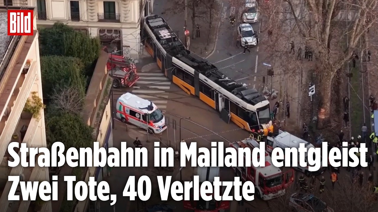 Stra&szlig;enbahn in Mailand entgleist: Zwei Tote und dutzende Verletzte
