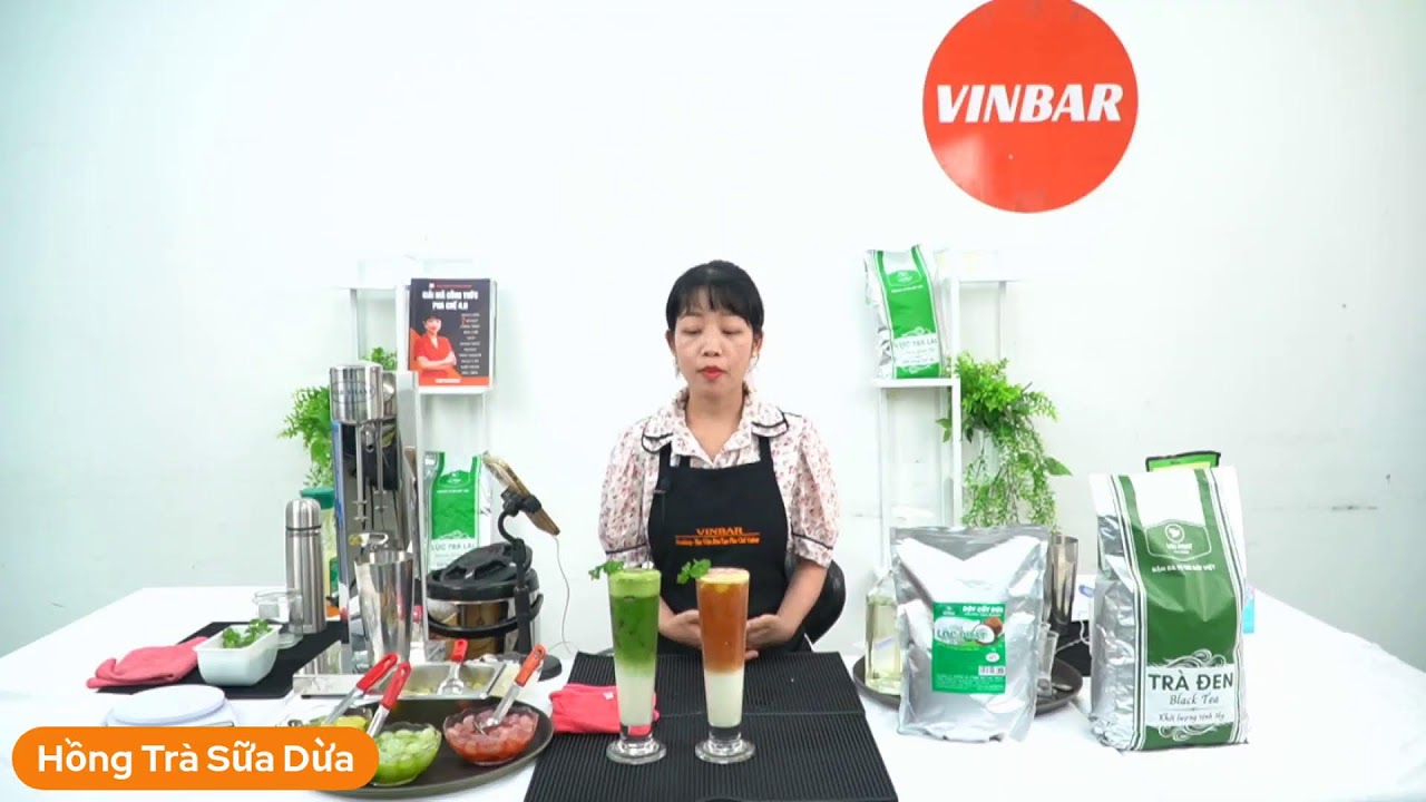 Hướng Dẫn Cách Làm Món Hồng Sữa Dừa & Matcha Sữa Dừa