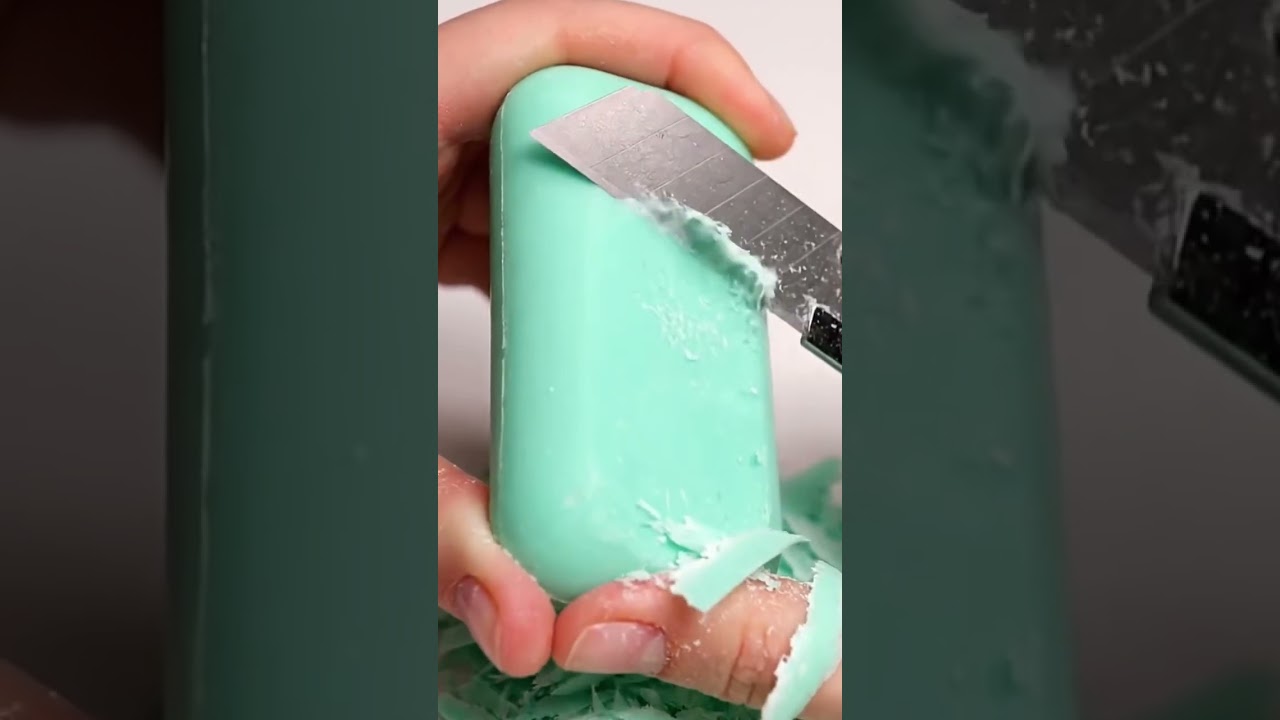 Slow, clean soap peeling with satisfying ASMR sounds. Just pure relaxation and smooth motion.