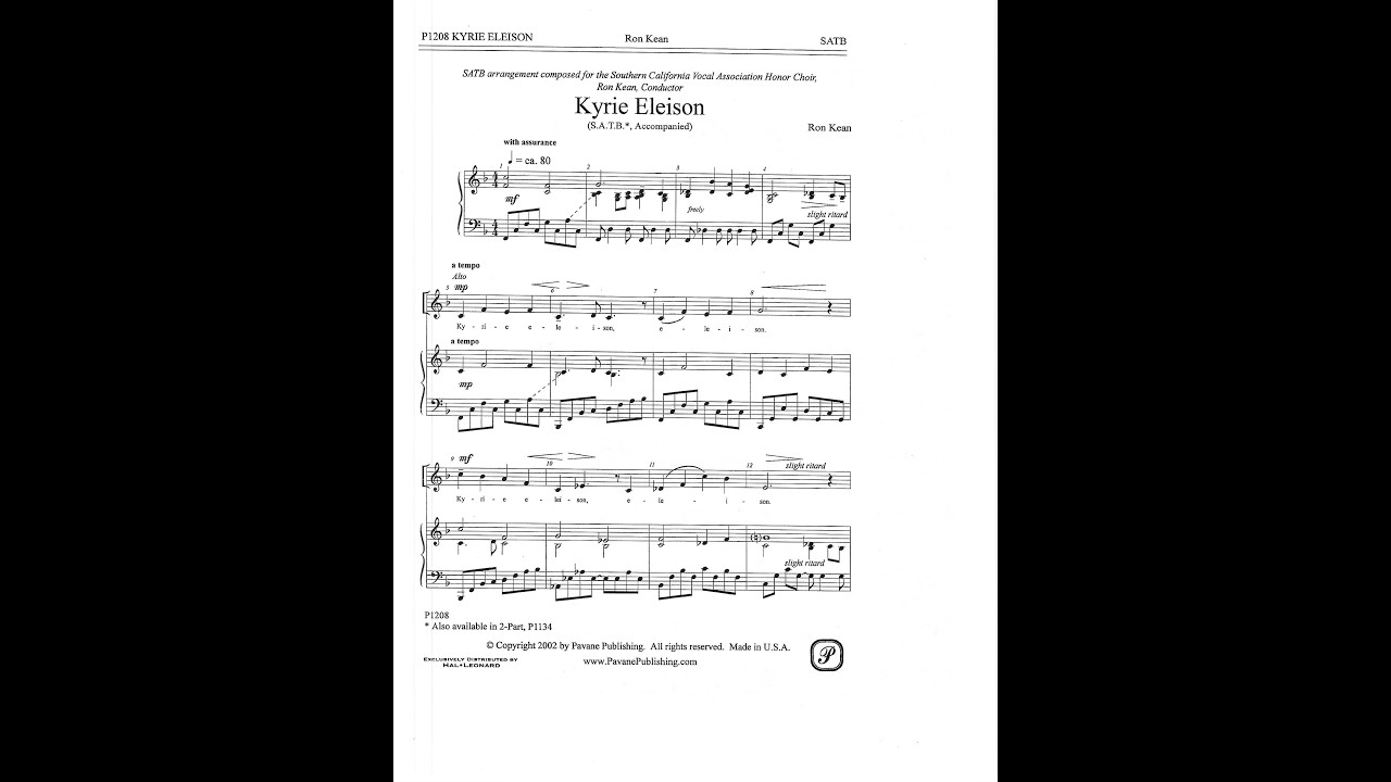 Kyrie Eleison (SATB)—Ron Kean
