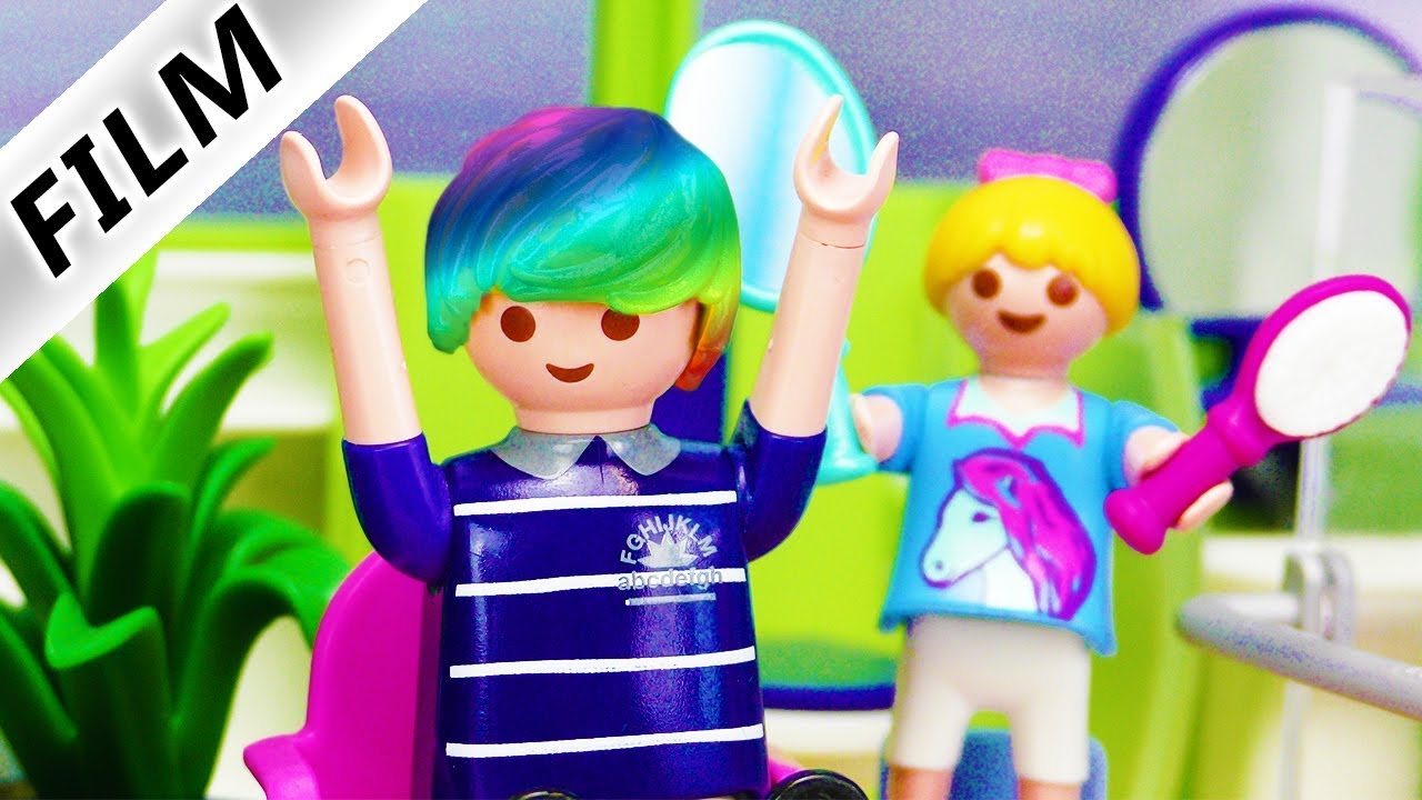 Playmobil Film deutsch | NEUE HAARFARBE für Papa Hannah färbt Haare Prank Kinderserie Familie Vogel
