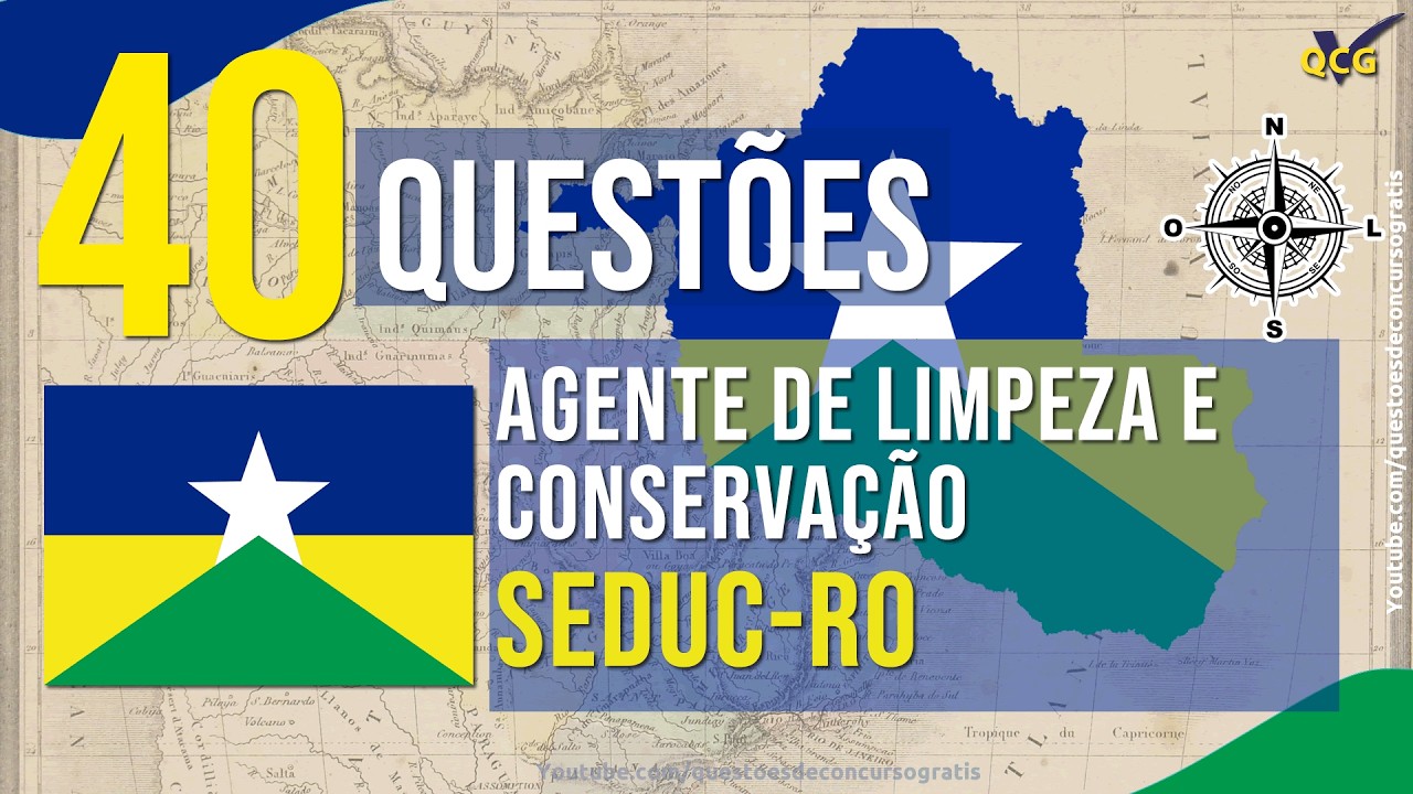 Simulado SEDUC-RO 2026 Agente de Limpeza e Conservação Questões de Conhecimentos Específicos