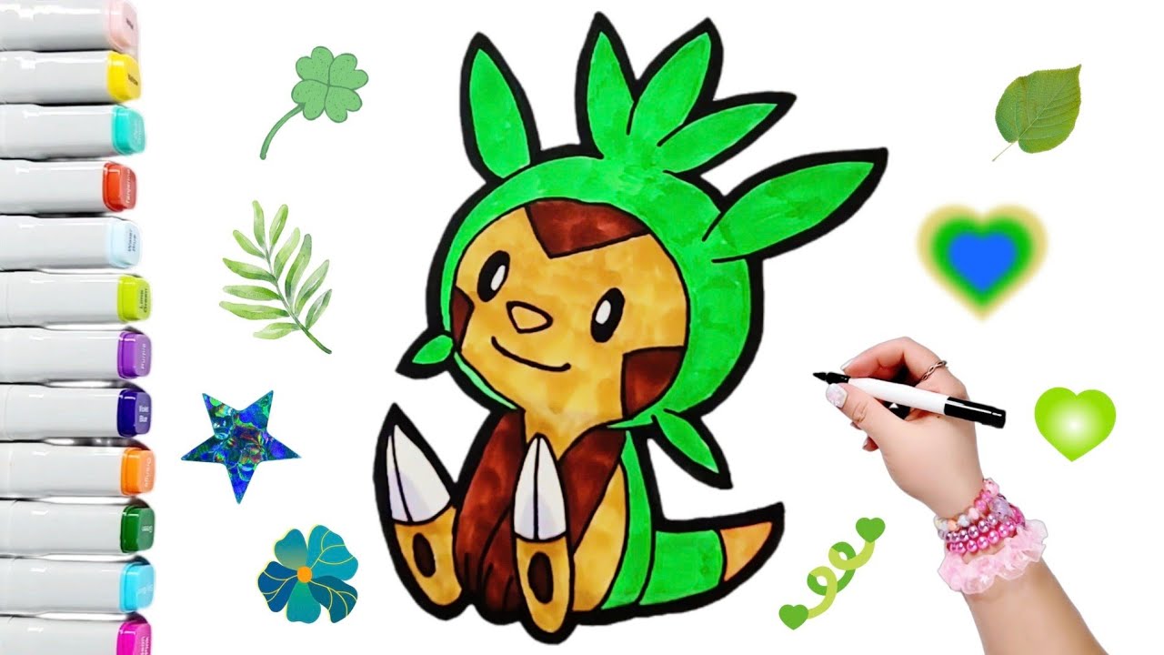 Draw and color Chespin🌰🌈Children's Drawing🎨