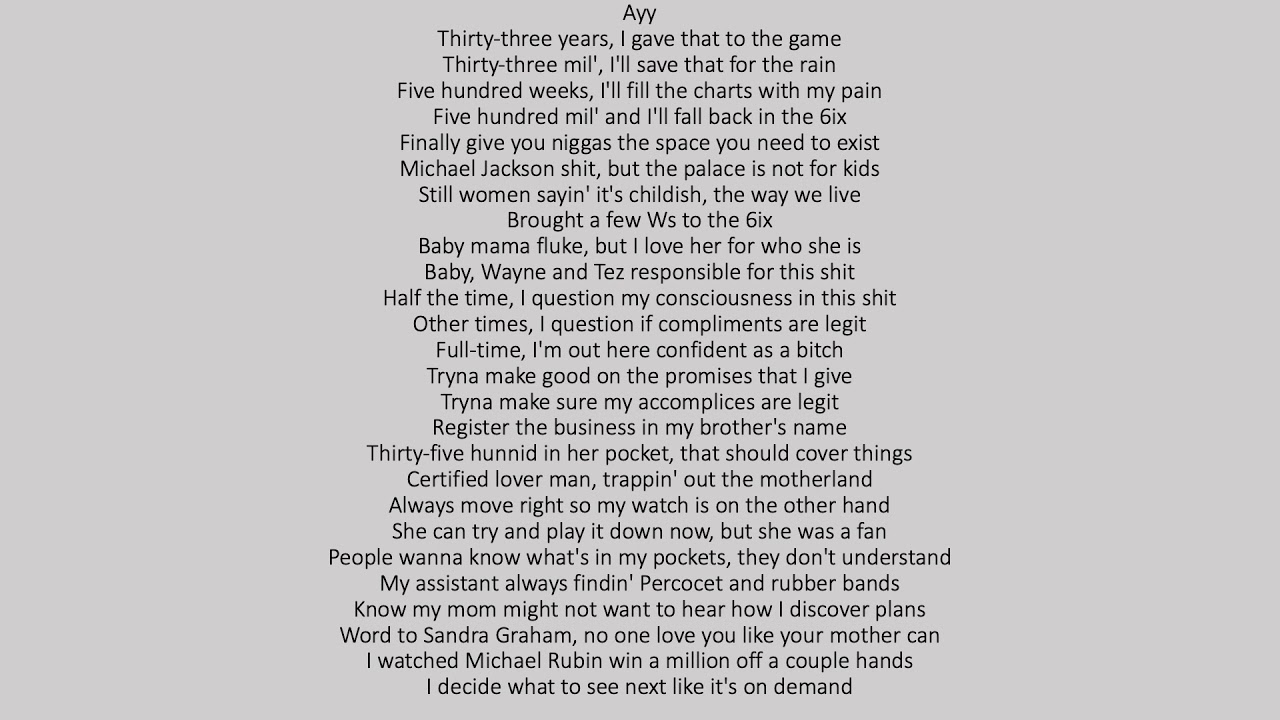 Drake - When To Say When (lyrics)
