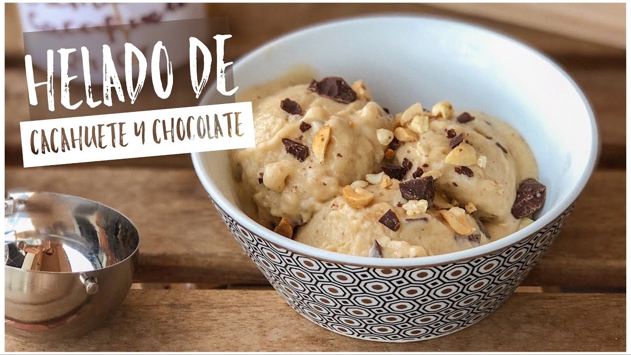HELADO VEGANO Y SALUDABLE DE CACAHUETE Y CHOCOLATE