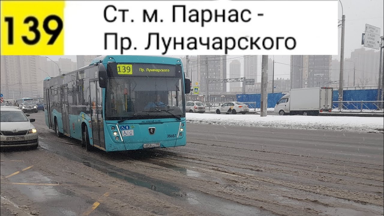 Автобус 139. Ст. м. Парнас - Пр. Луначарского