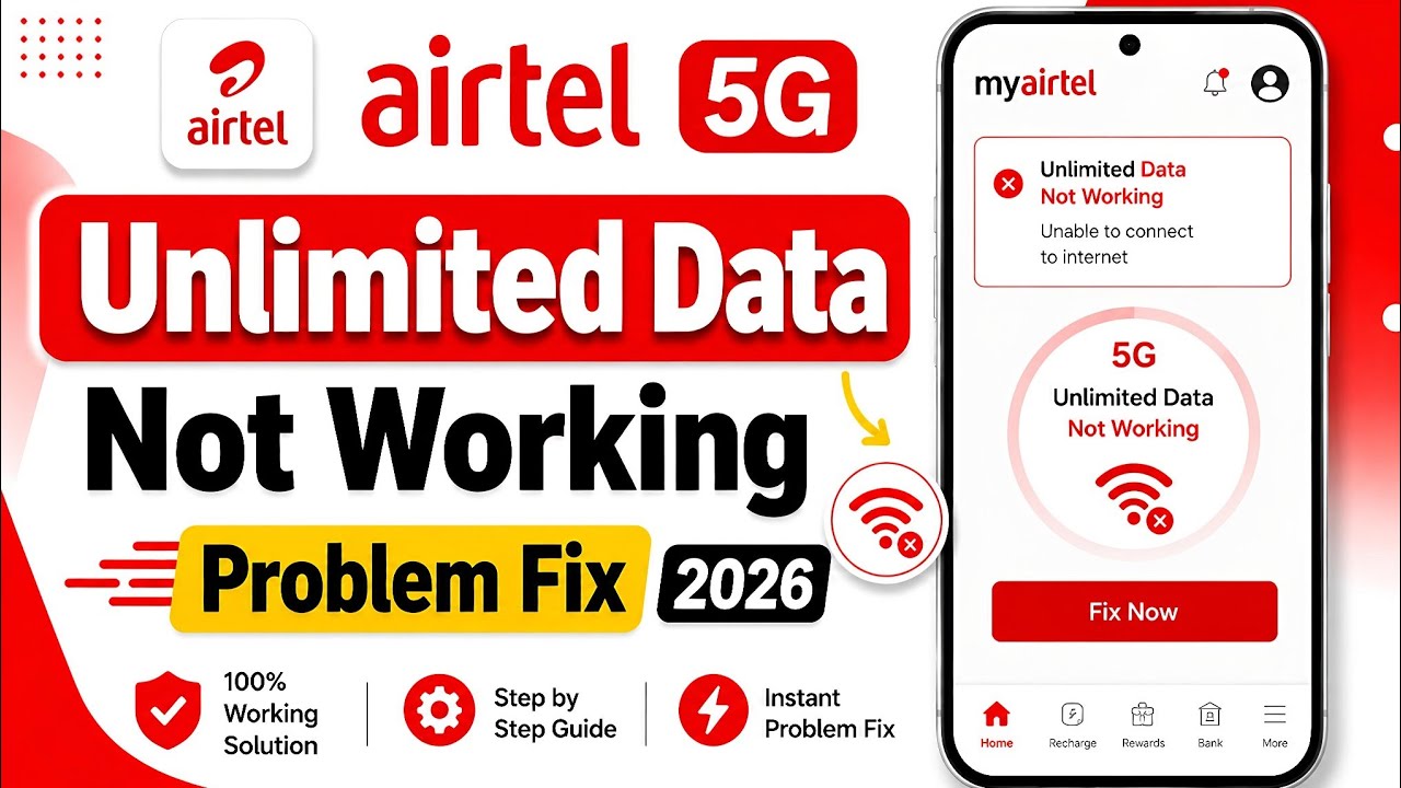 Airtel Unlimited 5G Data Not Working Fix | Airtel 5G Hotspot Not Working 2026
