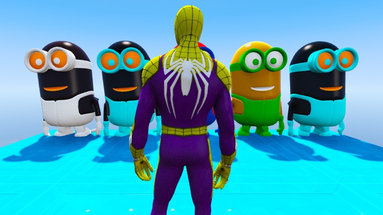 GTA 5 Red Spiderman VS Red/Green Minion! 💥 Epic Ragdolls & Fails 😂 #14
