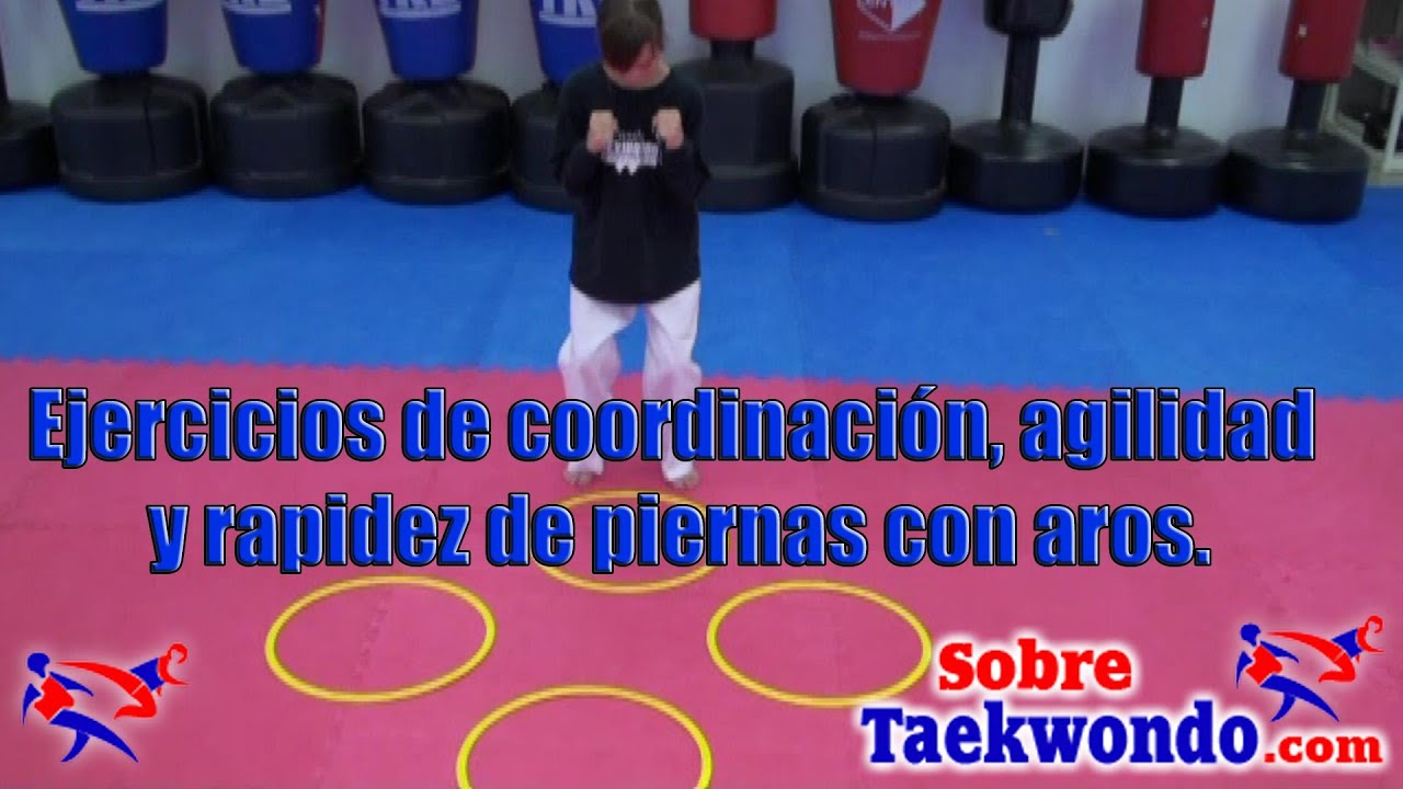Ejercicios de coordinación, agilidad y rapidez de piernas con aros