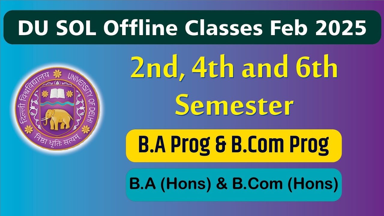 DU SOL Offline Classes (PCP Classes)